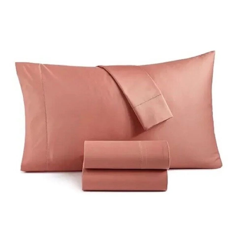 brand new BAKED CLAY Charter Club Damask Solid 550 TC 100% Cotton KING Sheet Set
